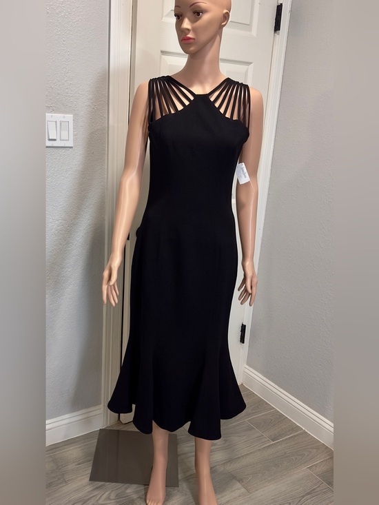 Dress the Population Dresses & Skirts - Dress The Population Black Strappy Back Mermaid Midi Dress Women M Formal